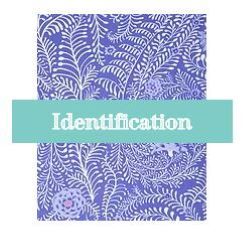 Identification text with leaf pattern background