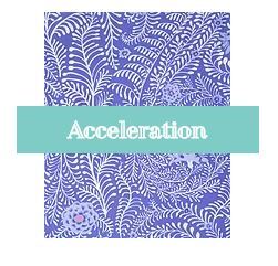 Acceleration text with leaf pattern background