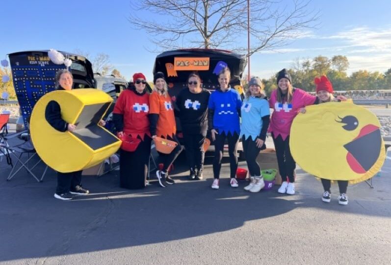 Group dressed in Pac-Man costumes
